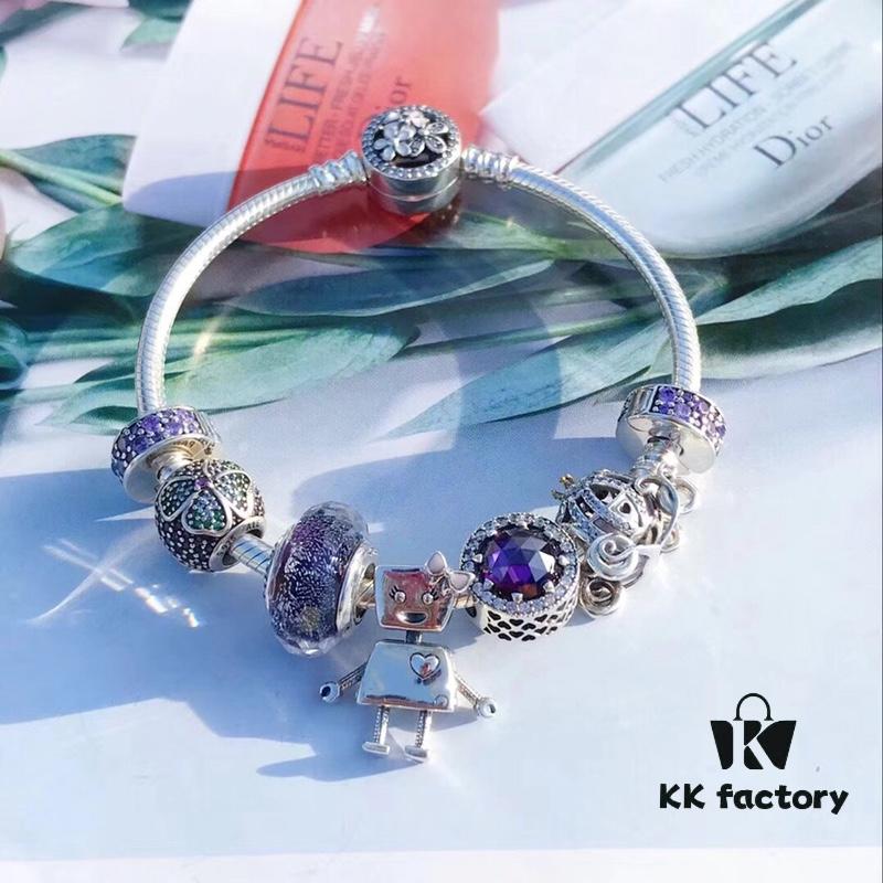 Pandora Pandora Silver Wire Purple Lovely Bella New Arrival! Highest Quality on Market, Supports Counter Cleaning! Perfectly Crafted with Authentic Materials!