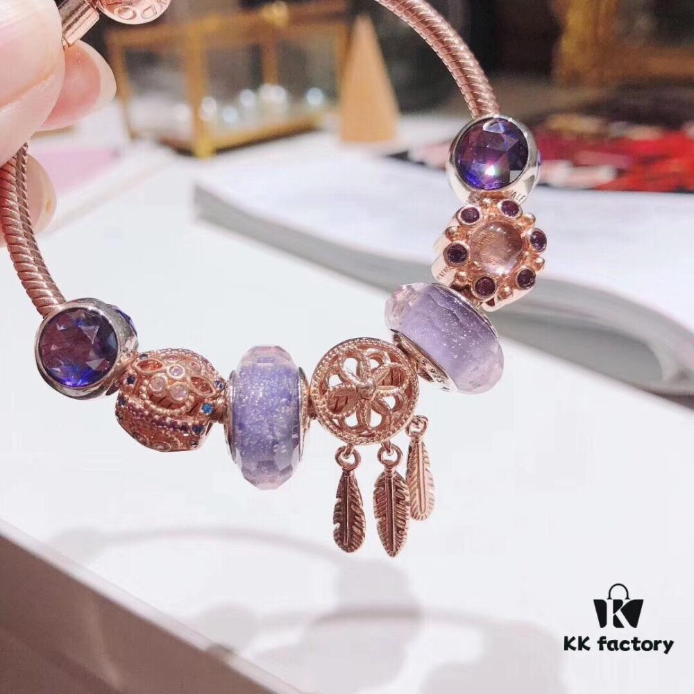 Pandora Romantic Purple Rose Dream Catcher New Arrival! Premium Replica with Authentic Materials, Perfect Craftsmanship Comparable to Original Retail Version