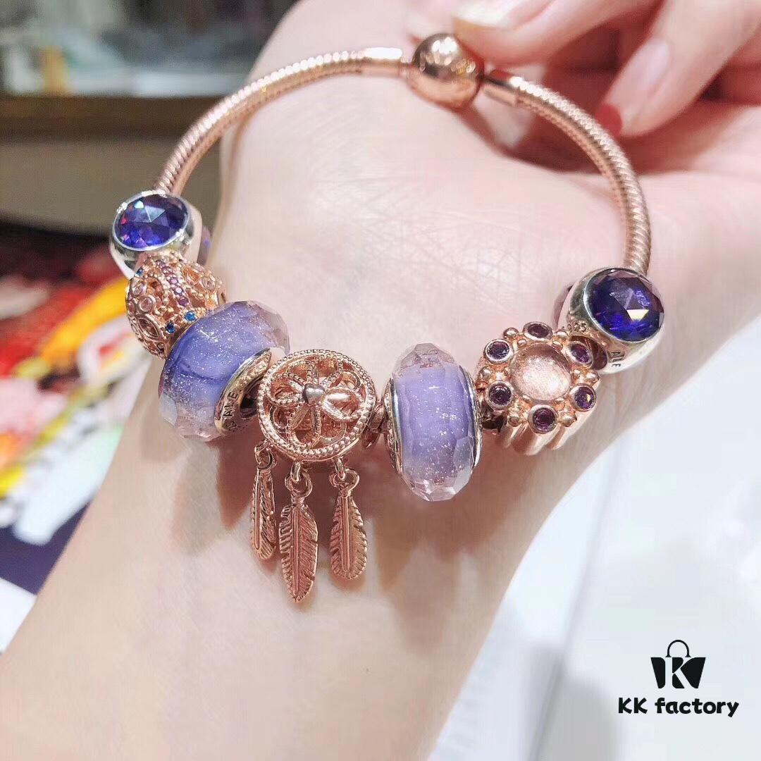 Pandora Romantic Purple Rose Dream Catcher New Arrival! Premium Replica with Authentic Materials, Perfect Craftsmanship Comparable to Original Retail Version