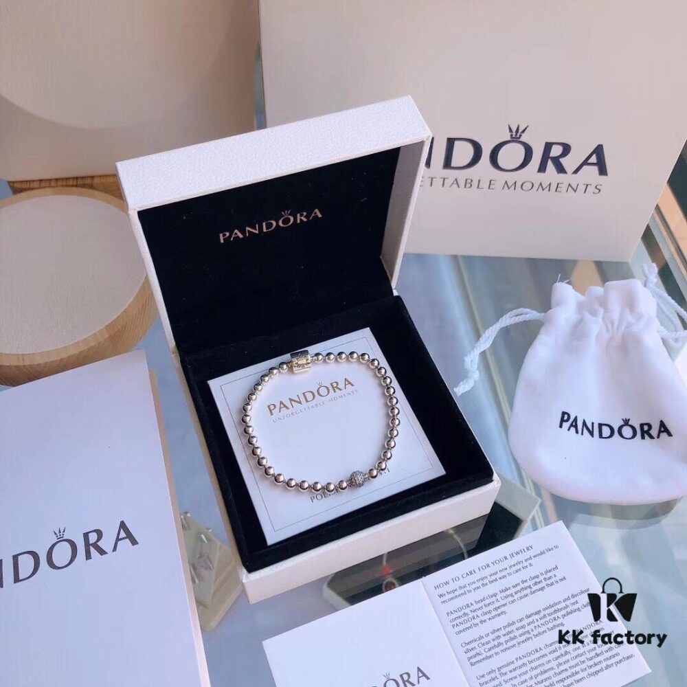 Official Website Same Style Pandora Bracelet 💫 925 Sterling Silver Bead-Set Charm Bracelet, Classic and Timeless, Brand New Design Inspired by Body Piercing Art and Punk Style