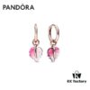 PANDORA Pandora Official Website Same Style 'Glass Falling Leaves' Rose Gold Fall Leaf Earrings, Pink Murano Glass Leaf Earrings ✨ Hand-Polished Glass Leaf Each Piece 🍂