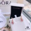 PANDORA Pandora Official Website Same Style 'Glass Falling Leaves' Rose Gold Fall Leaf Earrings, Pink Murano Glass Leaf Earrings ✨ Hand-Polished Glass Leaf Each Piece 🍂