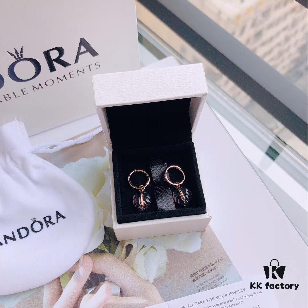 PANDORA Pandora Official Website Same Style 'Glass Falling Leaves' Rose Gold Fall Leaf Earrings, Pink Murano Glass Leaf Earrings ✨ Hand-Polished Glass Leaf Each Piece 🍂