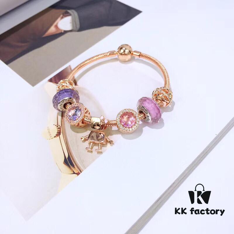 Pandora Rose Gold Series, Cute Bella New Arrival! ❌ Non-fading, Hypoallergenic, High-end Customized with Original Store Materials! Hollow-out Galaxy, Original Glass, Sparkling Cat's Eye, Little Bella Pendant