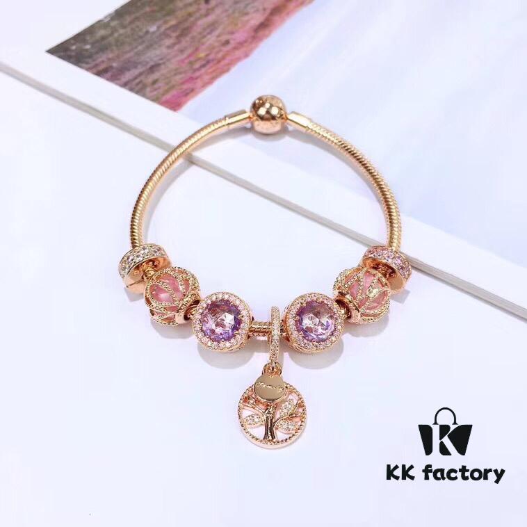 Pandora Rose Gold Series - Shiny Purple New Arrival! Non-fading, Hypoallergenic, Premium Materials Customized to Match Original Store Quality