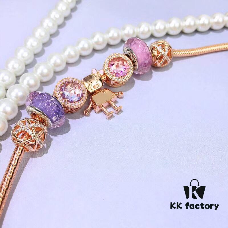 Pandora Rose Gold Series, Cute Bella New Arrival! ❌ Non-fading, Hypoallergenic, High-end Customized with Original Store Materials! Hollow-out Galaxy, Original Glass, Sparkling Cat's Eye, Little Bella Pendant