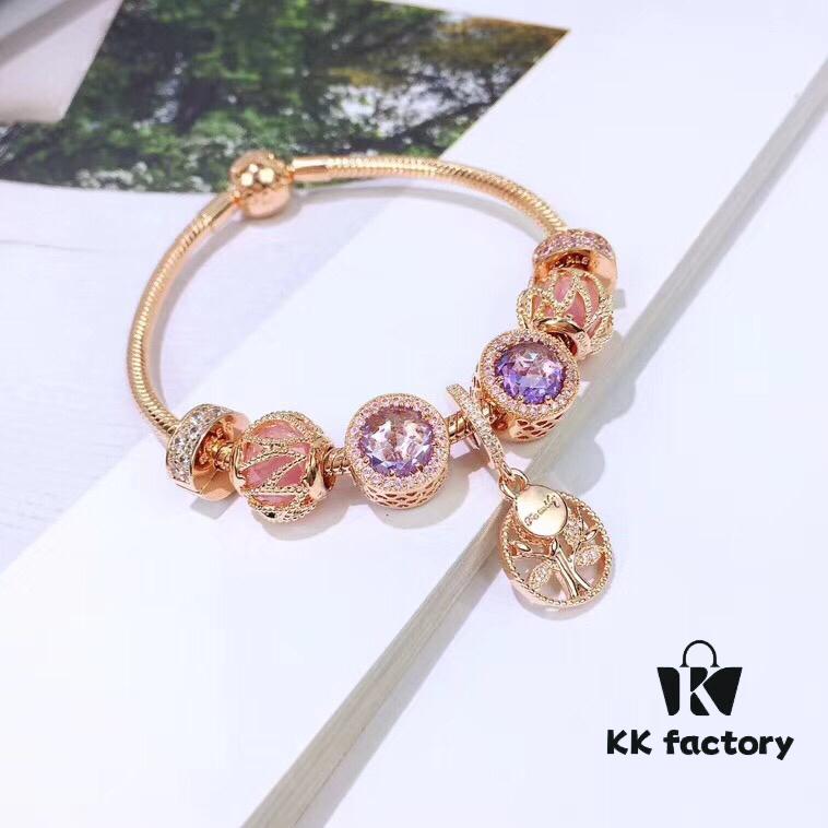 Pandora Rose Gold Series - Shiny Purple New Arrival! Non-fading, Hypoallergenic, Premium Materials Customized to Match Original Store Quality