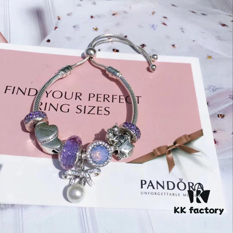Pandora Pandora Silver Wire Purple Pearl Bow NEW! Highest Quality on Market, Compatible with Official Store Cleaning! Made with Authentic Materials, Imported Thai Original Purple Glass Silver Wire, Sparkling Diamond Cat's Eye, Diamond Purple Charm Clip, Valentine's Day Double Heart, Mickey Car with Pearl Bow Pendant. S925 Silver with Official Packaging!