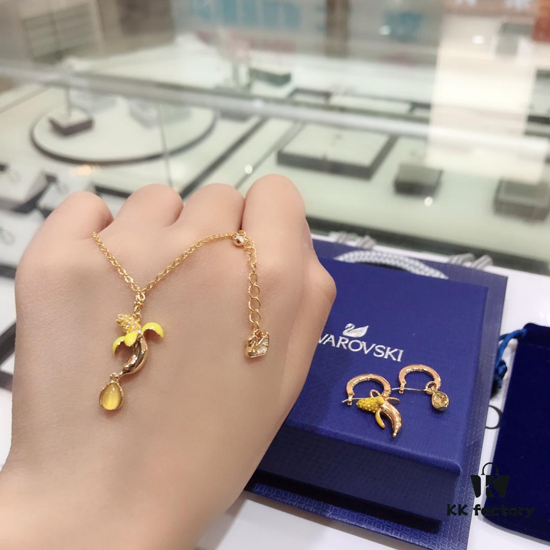 Swarovski New Arrival Summer Yellow Banana Fruit Necklace