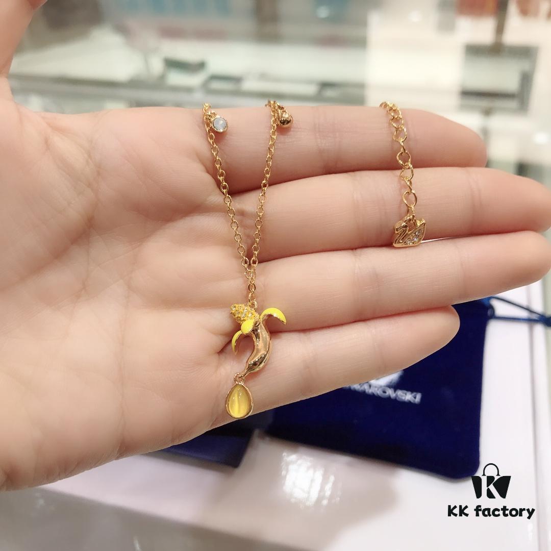 Swarovski New Arrival Summer Yellow Banana Fruit Necklace