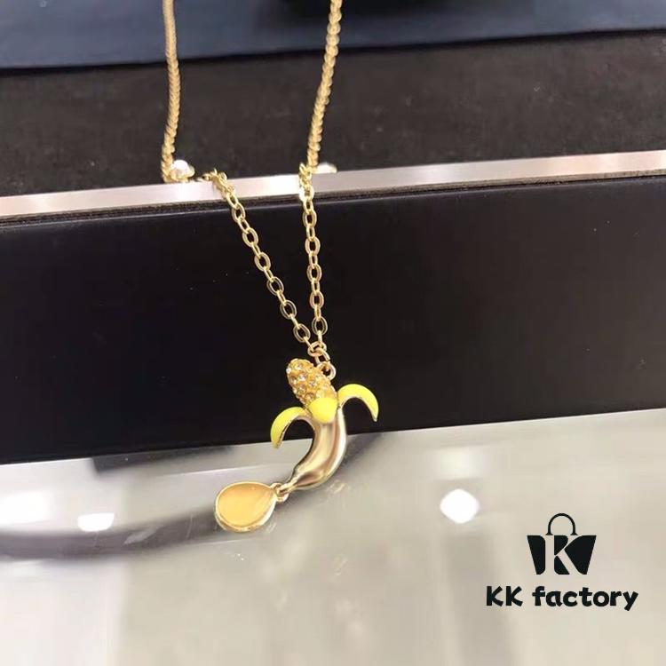 Swarovski New Arrival Summer Yellow Banana Fruit Necklace