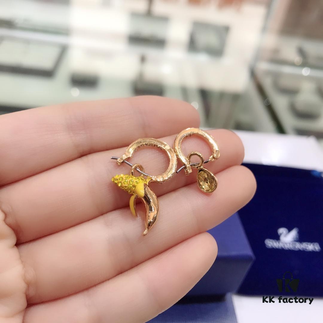 Swarovski New Arrival Summer Yellow Banana Fruit Necklace