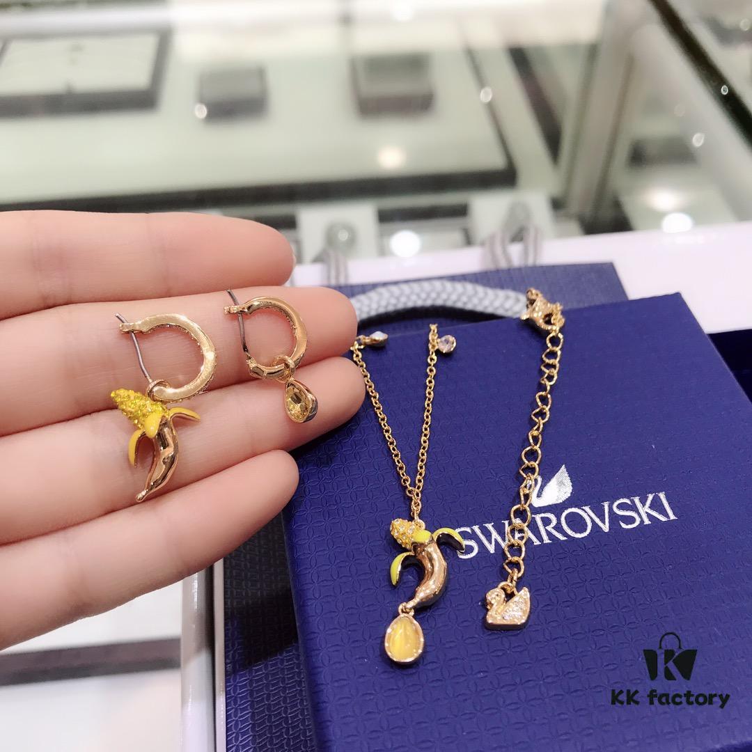 Swarovski New Arrival Summer Yellow Banana Fruit Necklace