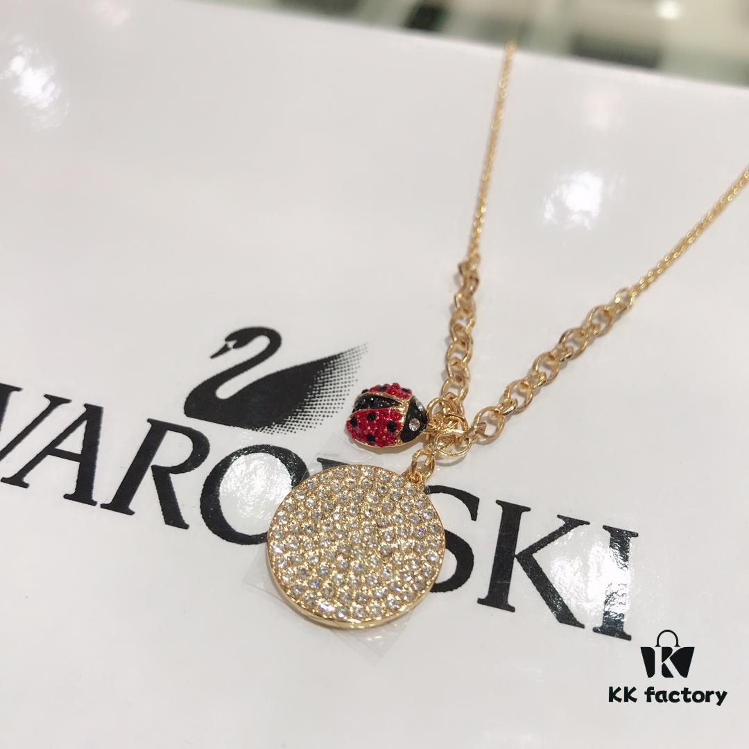 Swarovski 2019 Red Ladybug Hoop Necklace, Cute and Sweet Gift for Girlfriend, Flawless and Full of Vitality