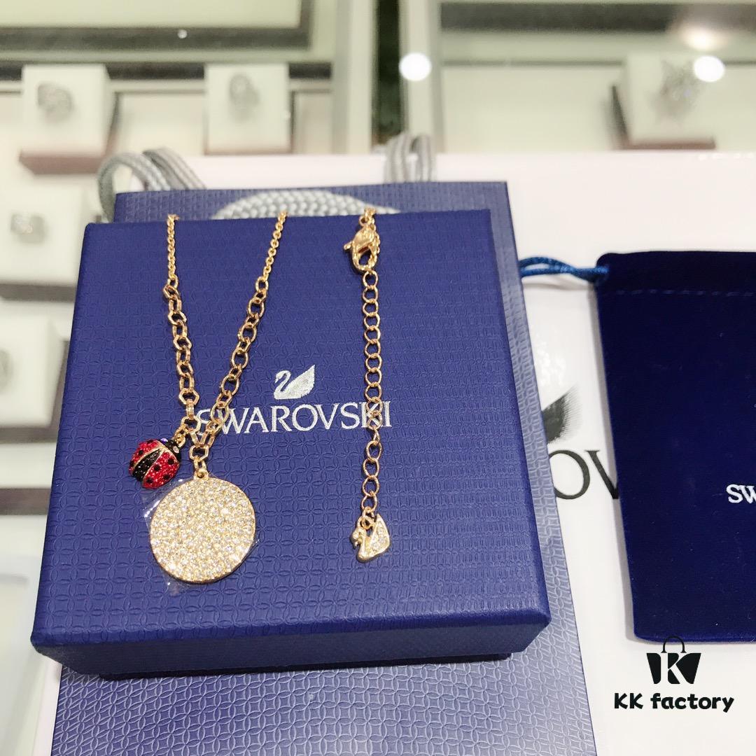 Swarovski 2019 Red Ladybug Hoop Necklace, Cute and Sweet Gift for Girlfriend, Flawless and Full of Vitality
