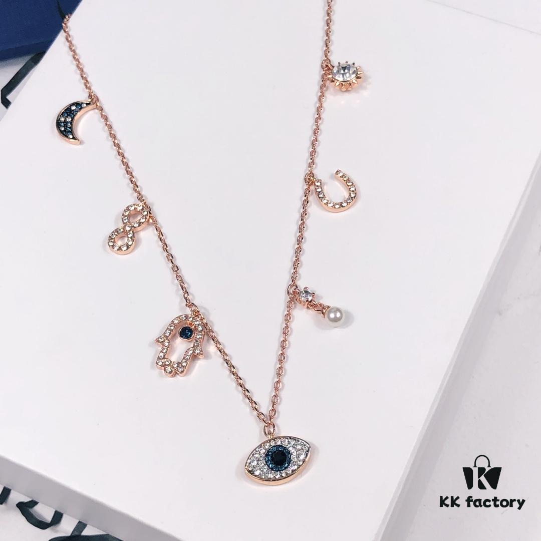19 New Arrival Swarovski Evil Eye Tassel Necklace