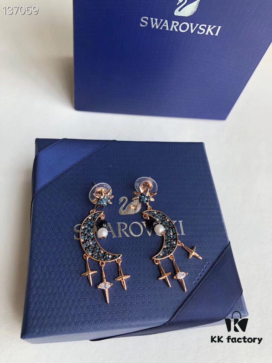 Swarovski New Arrival Earrings - Blue Moon with Star and Pearl Accents