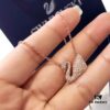 Swarovski SWAN Classic Rose Gold-Tone Swan Pendant Necklace with Crystal Detail, Elegant Adjustable Chain for Women