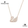 Swarovski SWAN Classic Rose Gold-Tone Swan Pendant Necklace with Crystal Detail, Elegant Adjustable Chain for Women