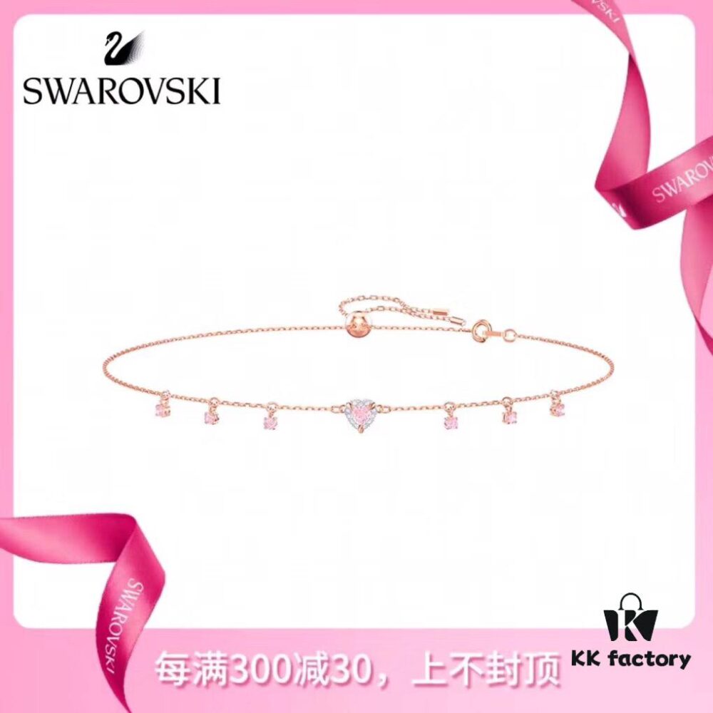 Qixi Gift 🎁 Cute Heart Choker Necklace with Swarovski Elements, Elegant and Playful Design, Adjustable for Versatile Wear