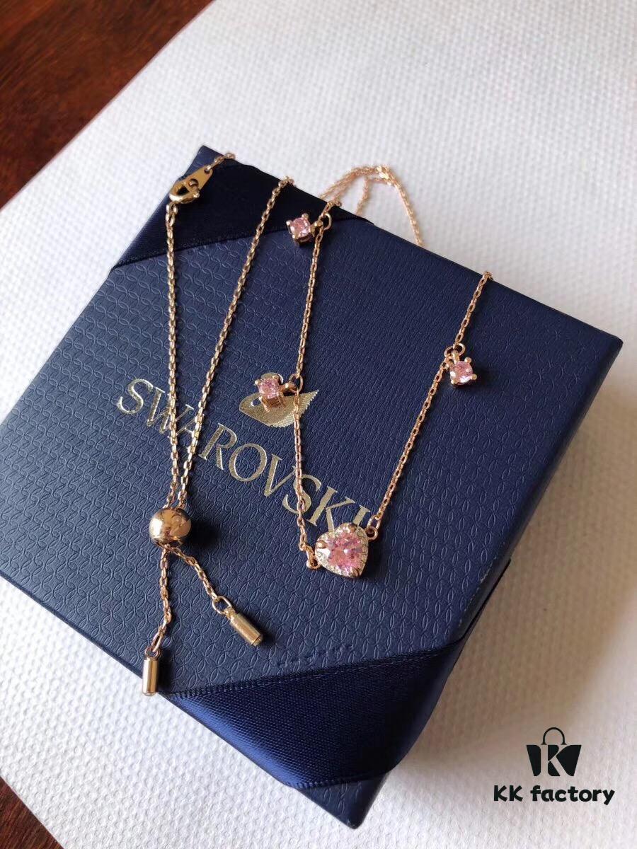 Qixi Gift 🎁 Cute Heart Choker Necklace with Swarovski Elements, Elegant and Playful Design, Adjustable for Versatile Wear