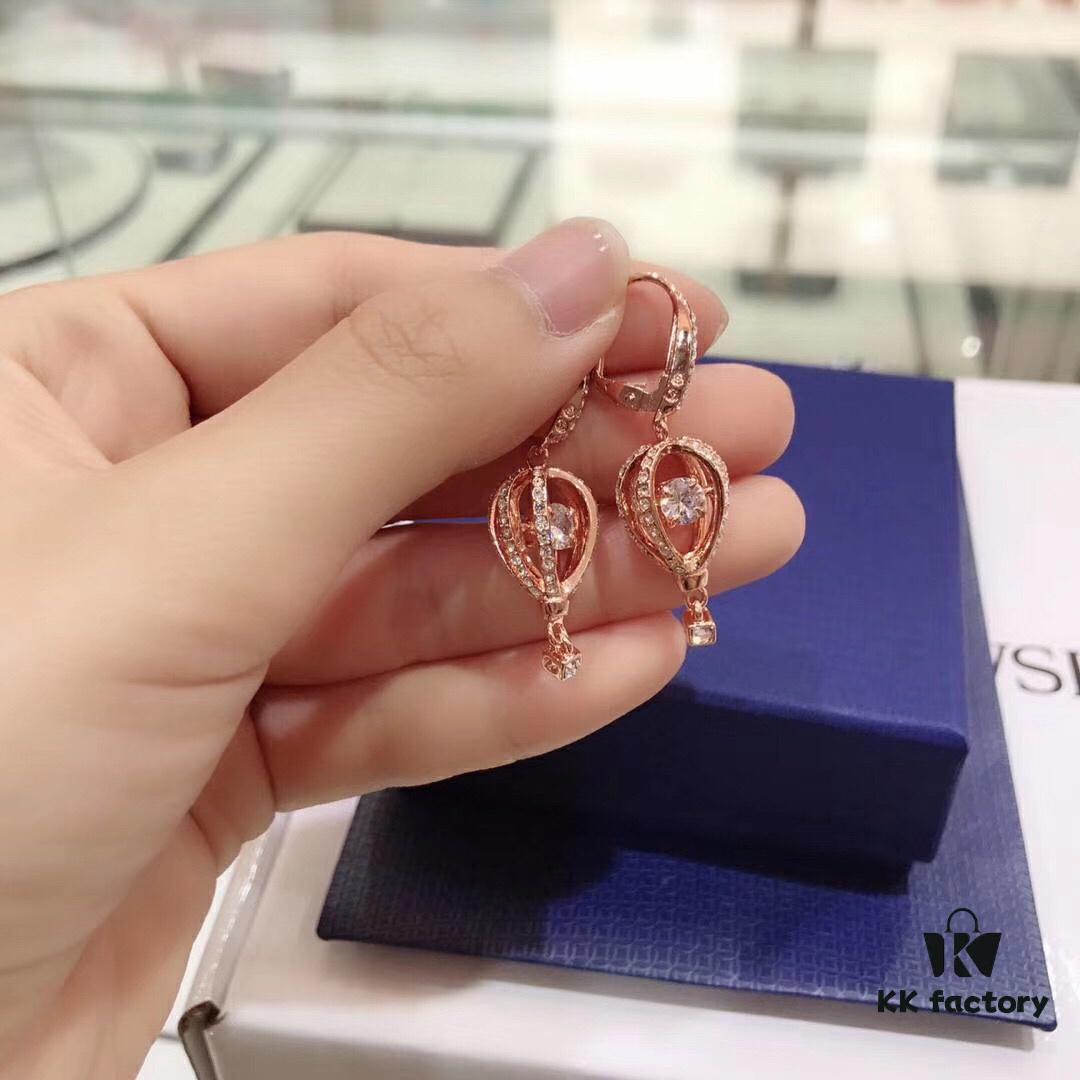 Swarovski INTO THE SKY Hot Air Balloon Romantic Women's Earrings, Extremely Elegant Design