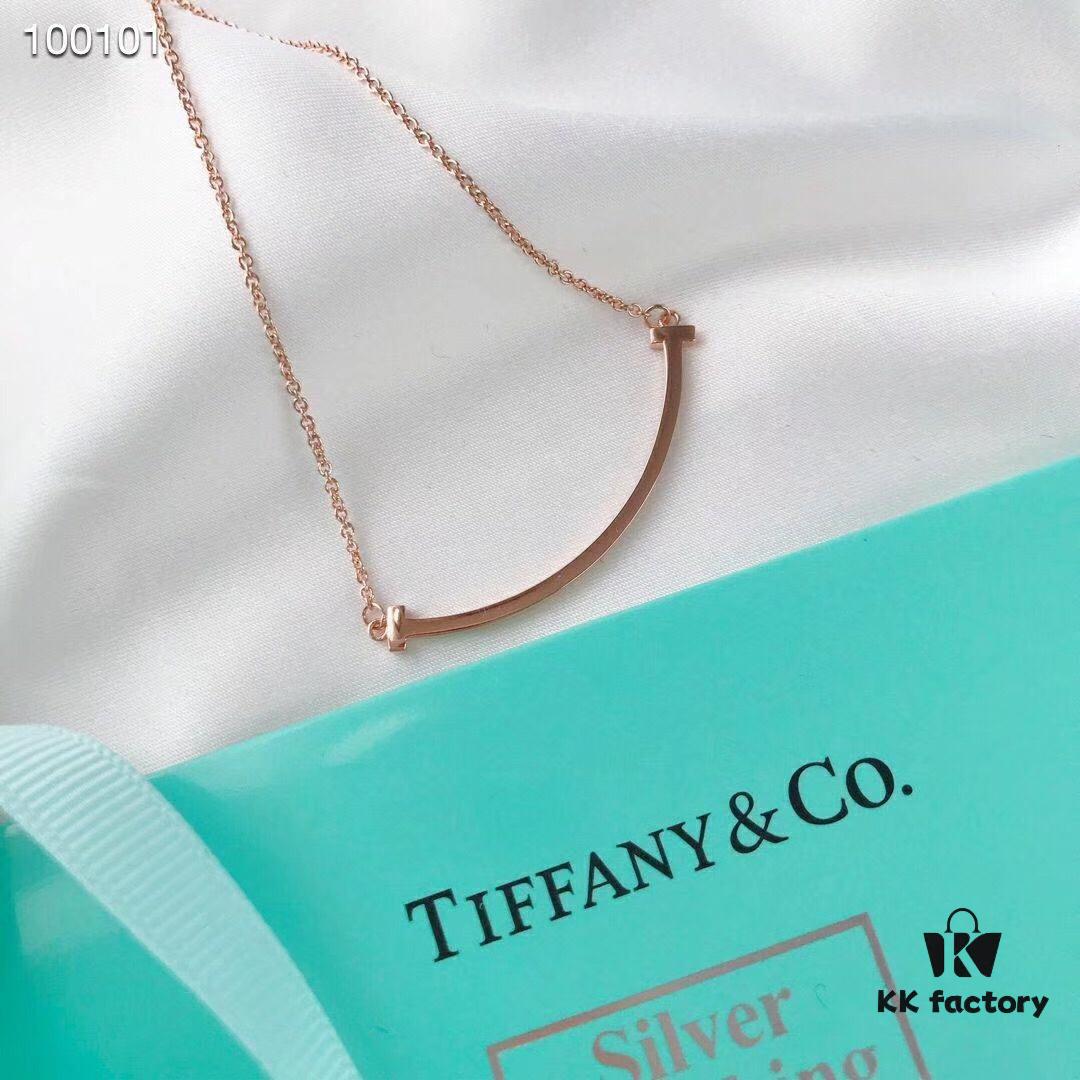 Tiffany Smiley Necklace, Rose Gold! One-to-One Replica Upgrade Version! Comes with Tiffany Counter K-Gold Packaging! Absolutely Elegant and High-End! Crafted in 925 Sterling Silver with Vacuum-Micro Plated 18K Real Gold, Set with Swarovski Crystals, 45cm Chain Length, Simple and Classic Design Symbolizing a Positive Outlook on Life