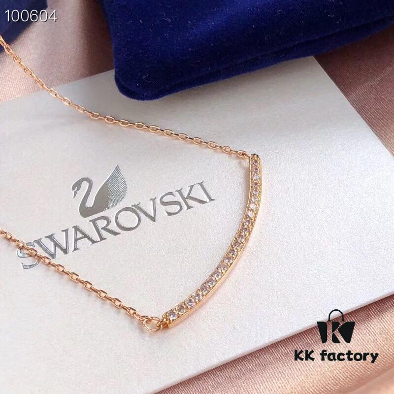 Swarovski 2019 New Smile Necklace! ONLY Series - Smile to Face Life, Smile as Silent Courtesy, Win the World with a Smile, Micro-Paved Alloy with Vacuum 18K Real Gold Plating and Swarovski Crystals, Chain Length 45cm