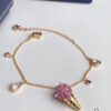 New Arrival Swarovski NO REGRETS Cute Ice Cream Bracelet for Women, Girlfriend Gift, Pink Ice Cream 🍦🍧🍨