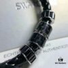 Swarovski Couple's Black Leather Cord Lucky Charm Bracelet