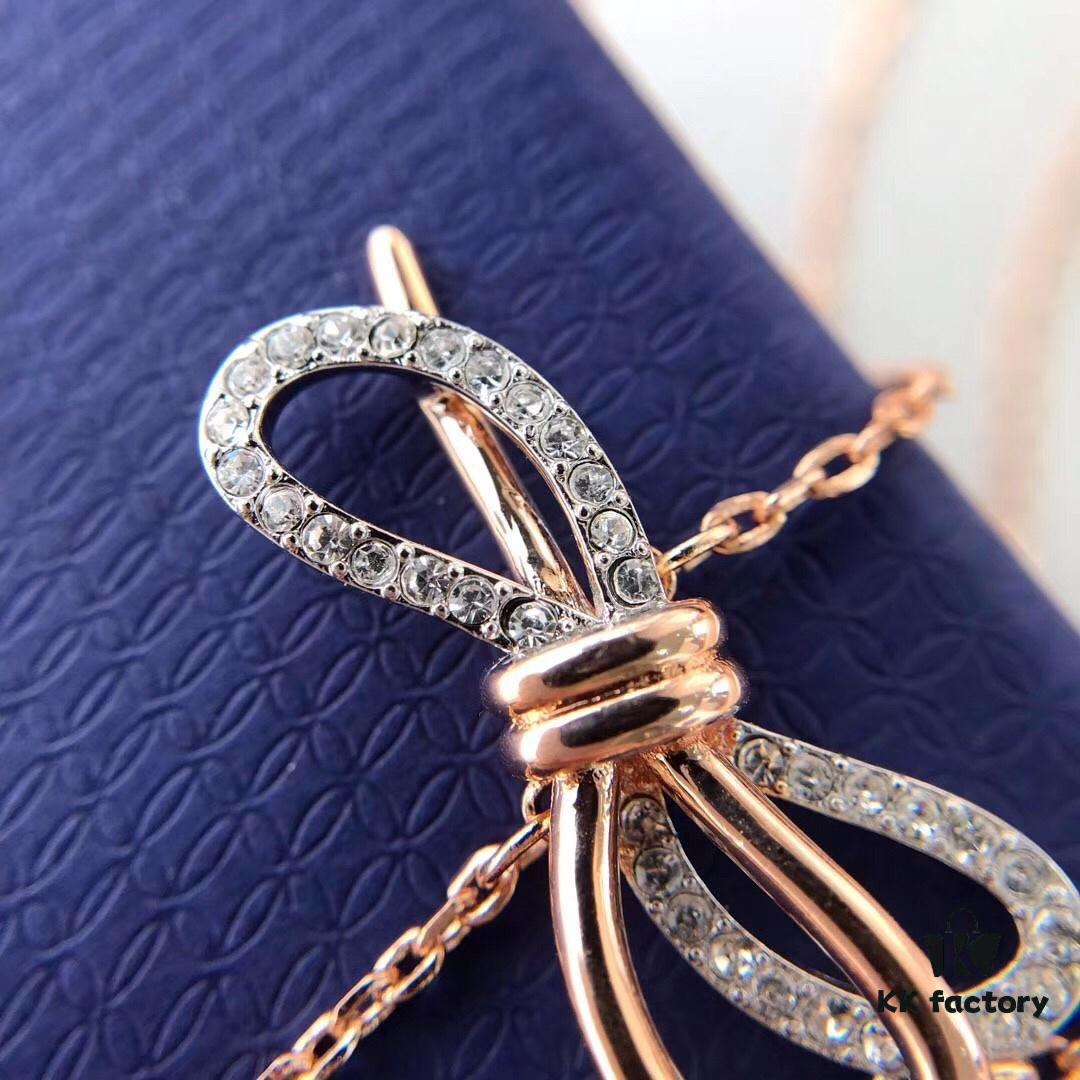 Summer Stylish Pick! Same Style as Jiang Shuying's! Swarovski Butterfly Tassel Pendant Necklace! Elegant and Eye-Catching Upgrade! Vacuum-plated 18K Rose Gold Alloy, 38cm Adjustable Chain Length!