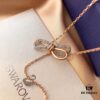 Summer Stylish Pick! Same Style as Jiang Shuying's! Swarovski Butterfly Tassel Pendant Necklace! Elegant and Eye-Catching Upgrade! Vacuum-plated 18K Rose Gold Alloy, 38cm Adjustable Chain Length!