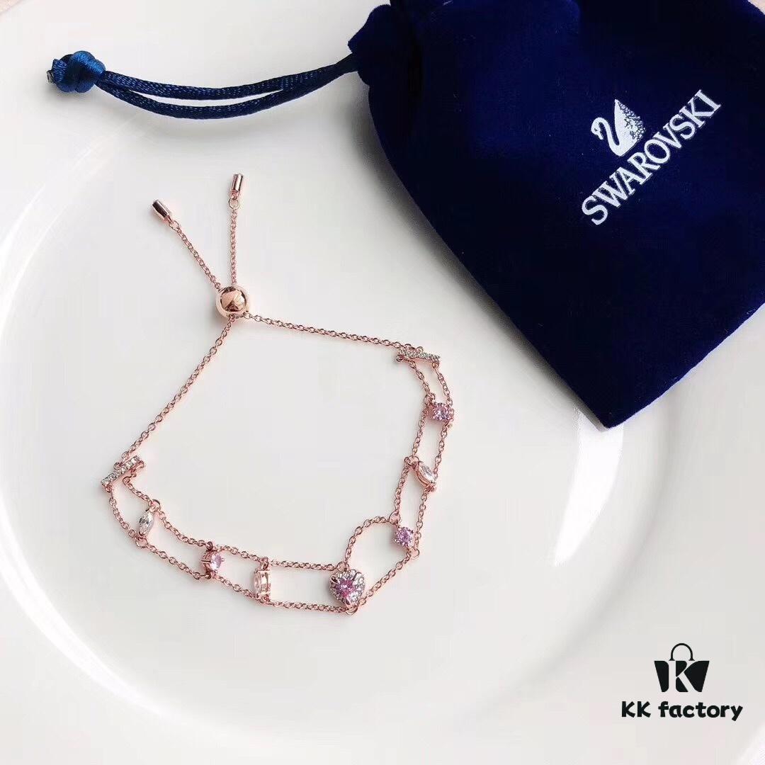 Swarovski ONE Delicate Heart Elegant Bracelet for Women, Romantic Gift for Girlfriend