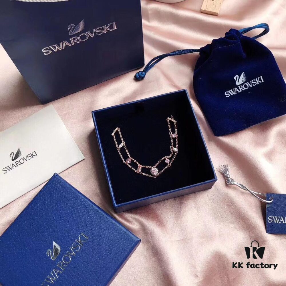 Swarovski ONE Delicate Heart Elegant Bracelet for Women, Romantic Gift for Girlfriend