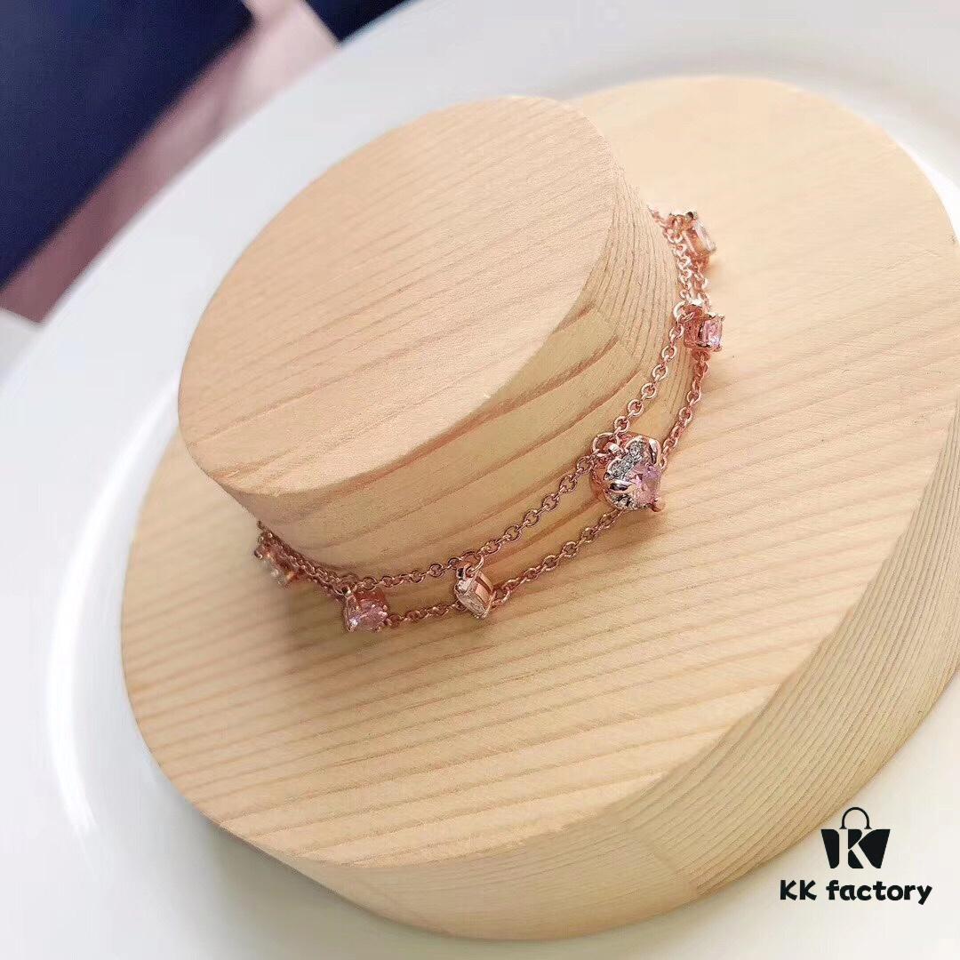 Swarovski ONE Delicate Heart Elegant Bracelet for Women, Romantic Gift for Girlfriend