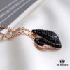 Swarovski Black Swan Necklace, Classic Design with 18K Rose Gold Plating and Black Crystals, 38cm Chain Length