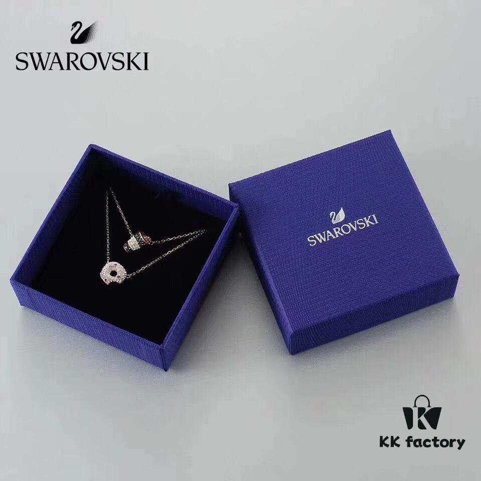 Swarovski NICEST Latest Donut 🍩 Coffee ☕️ Pendant Necklace, Stylish and Adorable Dual-Wear Design
