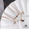 Summer Stylish Choker – Same Style as Jiang Shuying, Swarovski Star and Moon Dual Pendant Necklace with 18K Rose Gold Plated Alloy Chain