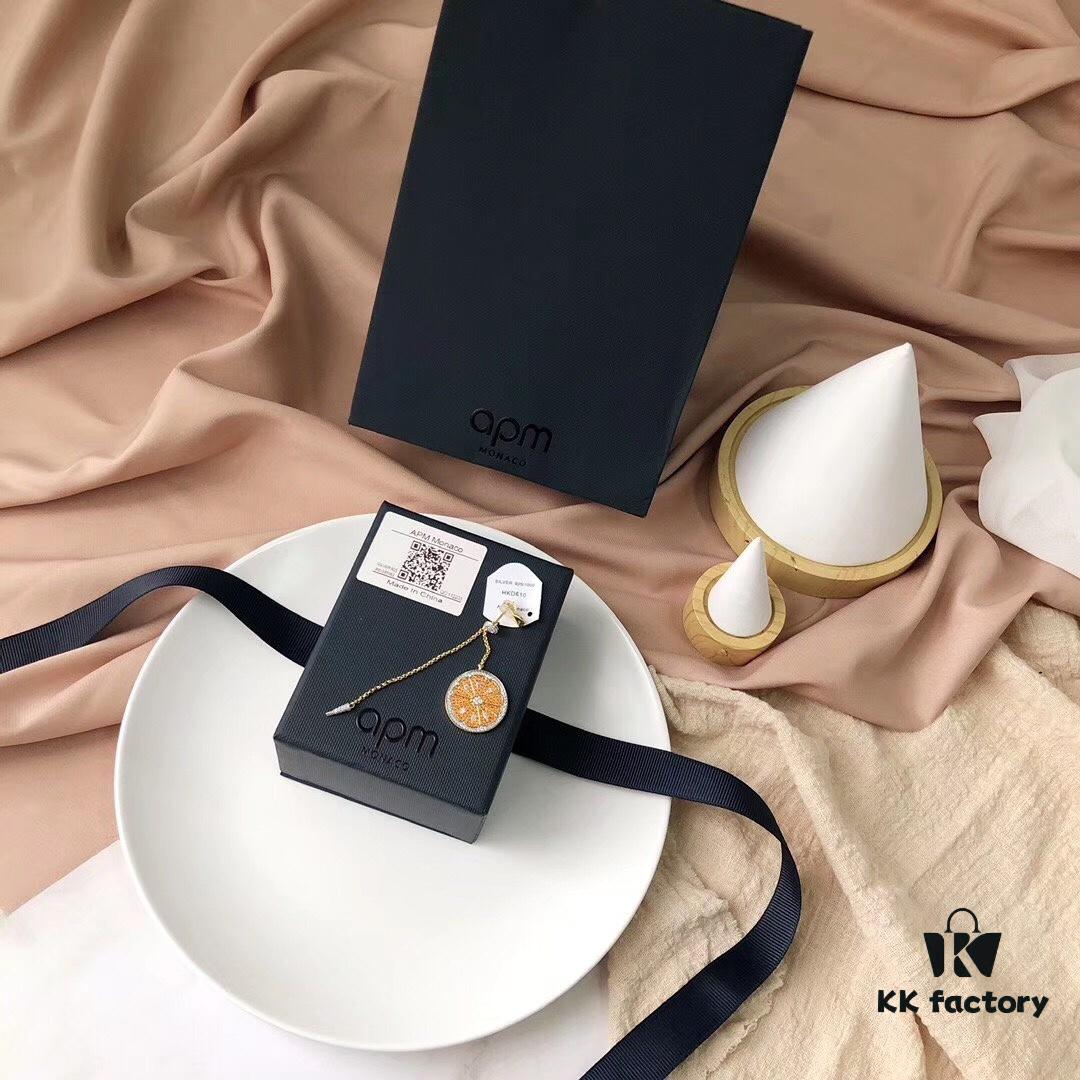 APM Monaco Gold-Tone Citrus Orange Fresh Style Earrings for Women, Elegant Long Tassel Drop Earrings in Sterling Silver