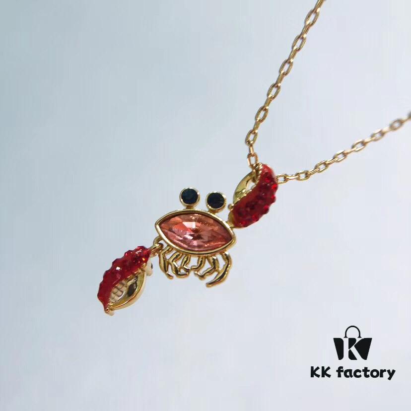 New Arrival Swarovski Crab Necklace 🦀️ with Movable Small Claws - Symbolizing Prosperity and Good Fortune