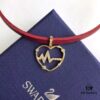 In Stock! SWAROVSKI Valentine's Day Heart Leather Rope Necklace! Newest Hot-Selling Design!