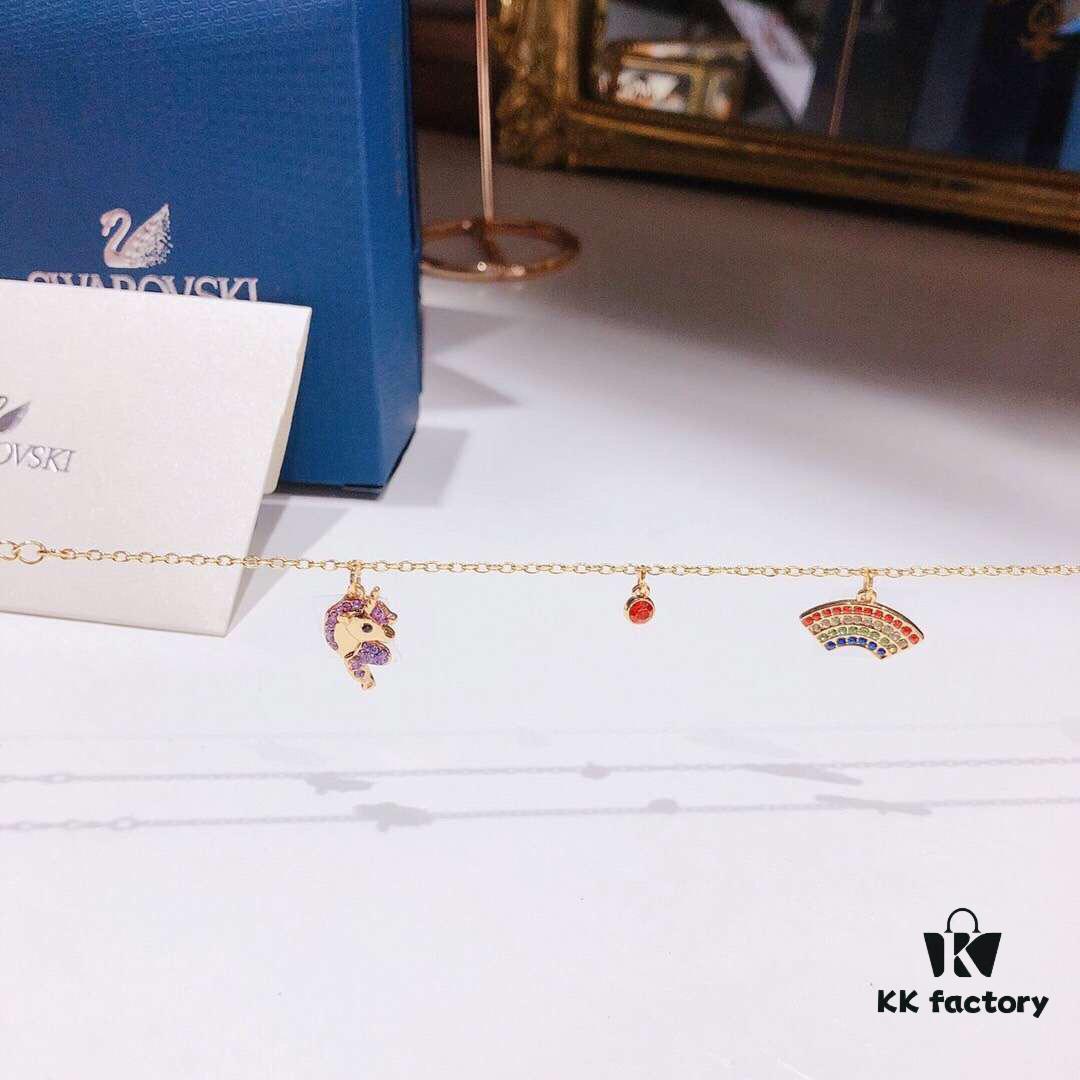 Swarovski OOT WORLD Unicorn Rainbow Necklace, Colorful and Dreamy Girls' Bracelet