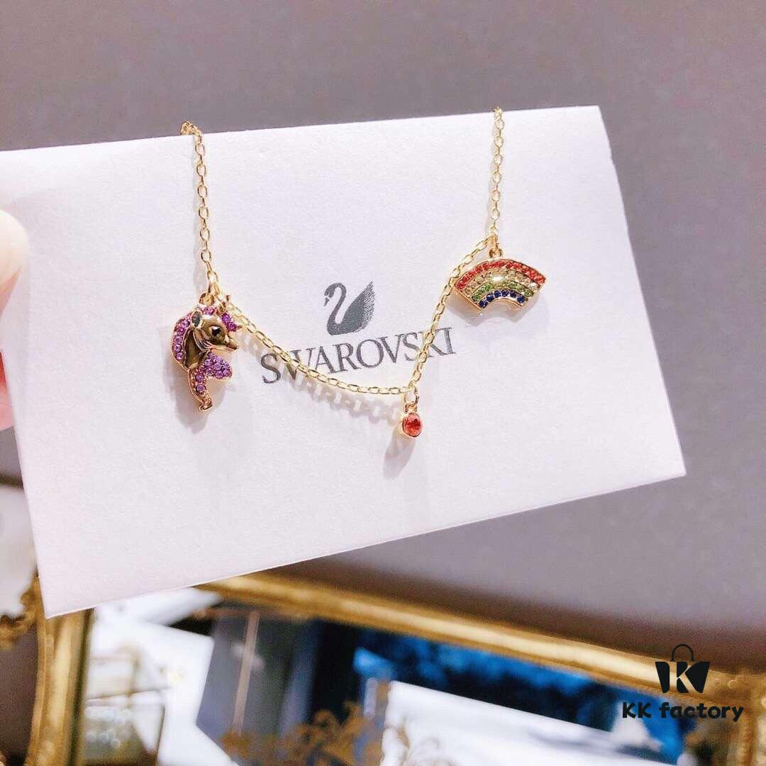 Swarovski OOT WORLD Unicorn Rainbow Necklace, Colorful and Dreamy Girls' Bracelet
