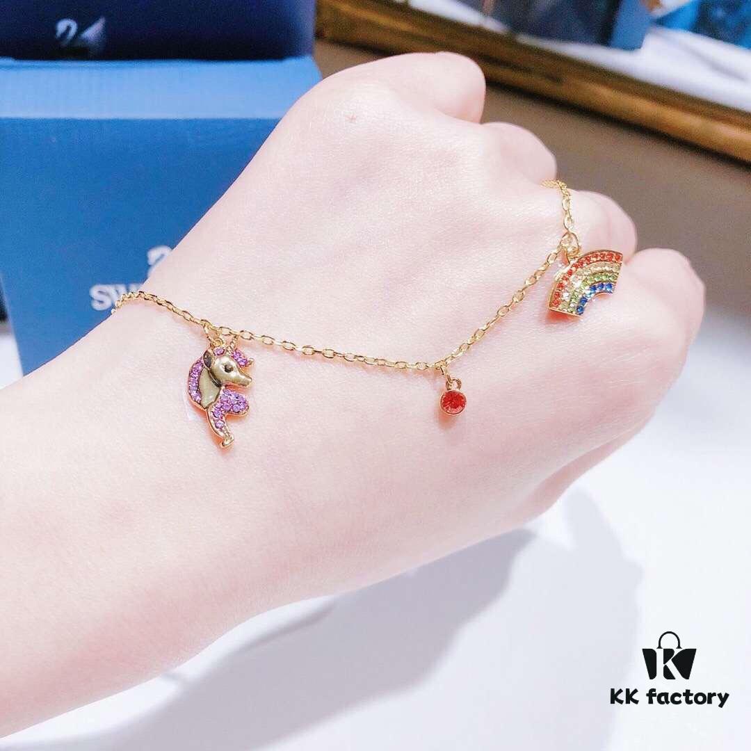 Swarovski OOT WORLD Unicorn Rainbow Necklace, Colorful and Dreamy Girls' Bracelet