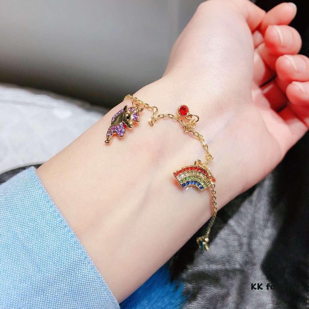 Swarovski OOT WORLD Unicorn Rainbow Necklace, Colorful and Dreamy Girls' Bracelet
