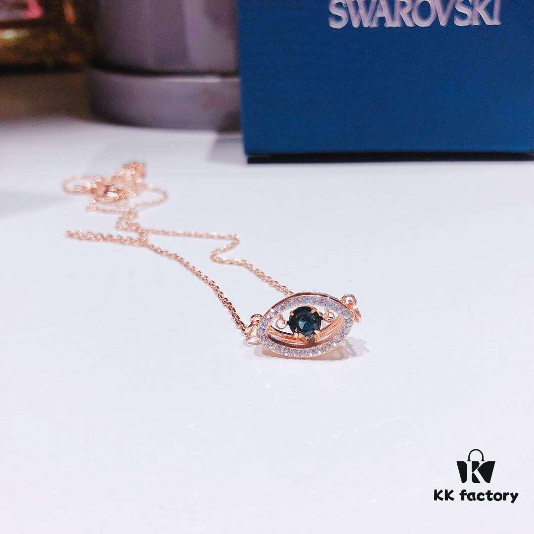 Valentine's Gift 🎁 Swarovski New Arrival Evil Eye Moving Necklace, Ward Off Bad Luck and Bring You Good Fortune! Made with authentic boutique materials, electroplated K-gold process, excellent quality! Original logo engraving! Authentic clasp!
