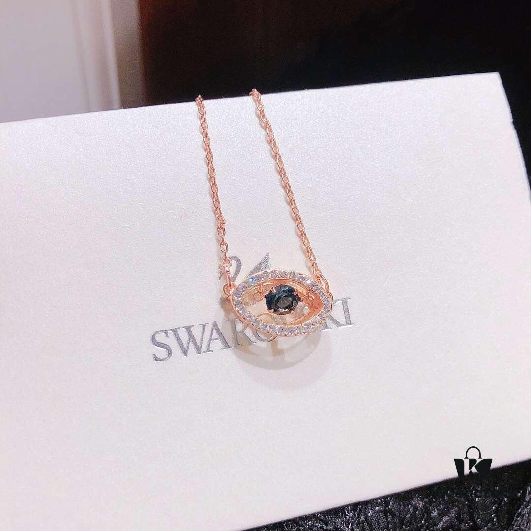 Valentine's Gift 🎁 Swarovski New Arrival Evil Eye Moving Necklace, Ward Off Bad Luck and Bring You Good Fortune! Made with authentic boutique materials, electroplated K-gold process, excellent quality! Original logo engraving! Authentic clasp!