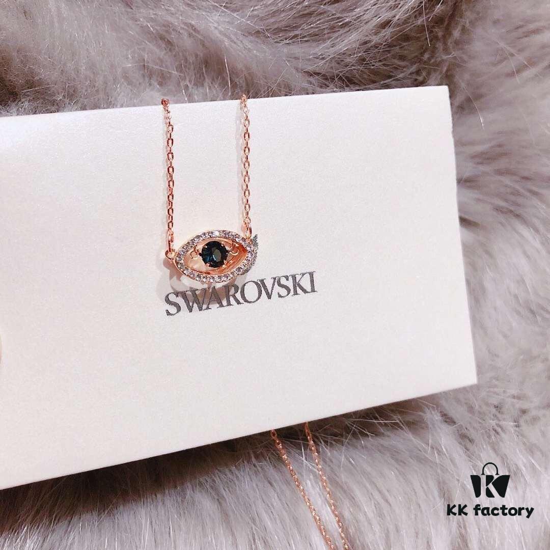 Valentine's Gift 🎁 Swarovski New Arrival Evil Eye Moving Necklace, Ward Off Bad Luck and Bring You Good Fortune! Made with authentic boutique materials, electroplated K-gold process, excellent quality! Original logo engraving! Authentic clasp!