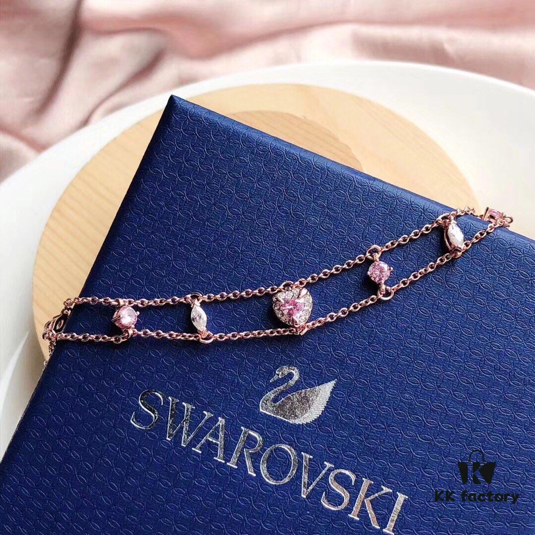 Swarovski ONE Delicate Heart Elegant Bracelet for Women, Romantic Gift for Girlfriend