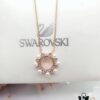 Swarovski MAJOR Elegant Lustrous Pearl Necklace with Shiny Round Crystal Design, Delicate Mother-of-Pearl Accents, Imported Gold-Plated Material, Authentic Logo Engraving